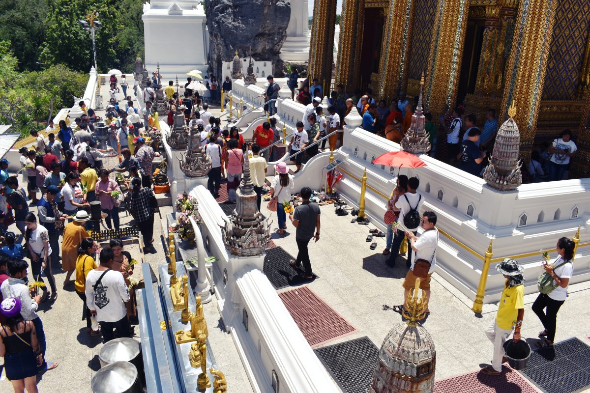 Buddhists at temple